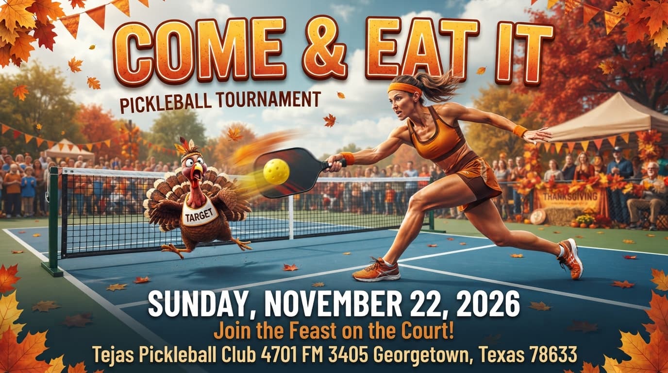 Everything Pickleball Come & Eat It Tournament. SUNDAY NOV 22nd 2027 Tejas PB Club Georgetown, TX