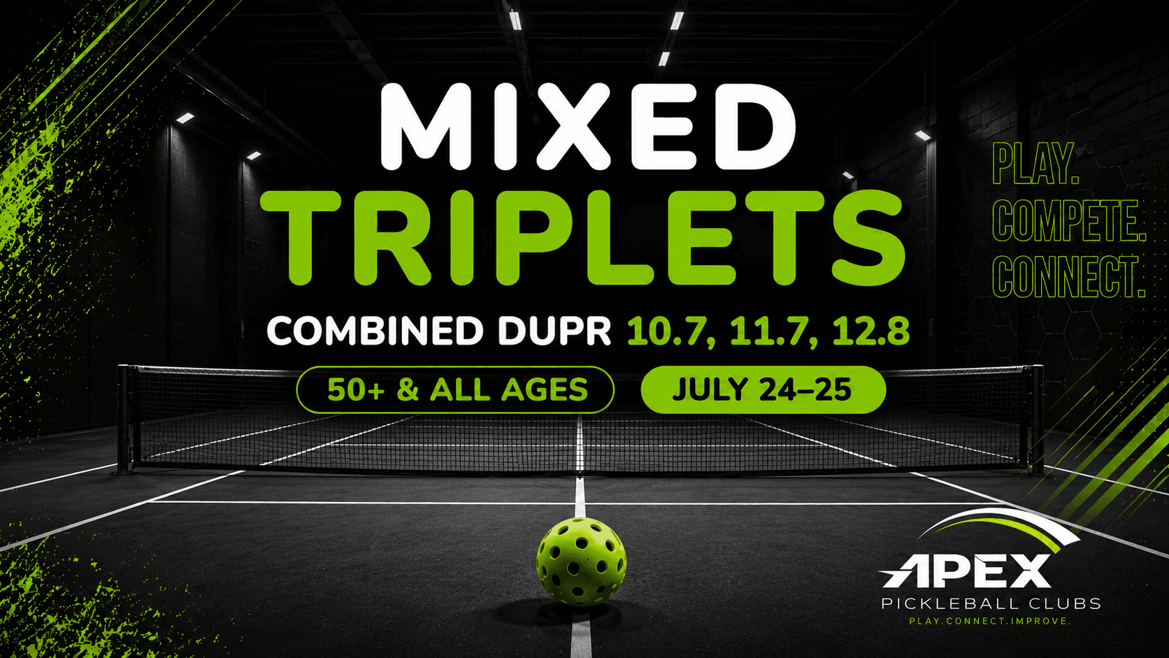 MIXED TRIPLETS AT APEX PICKLEBALL CLUBS