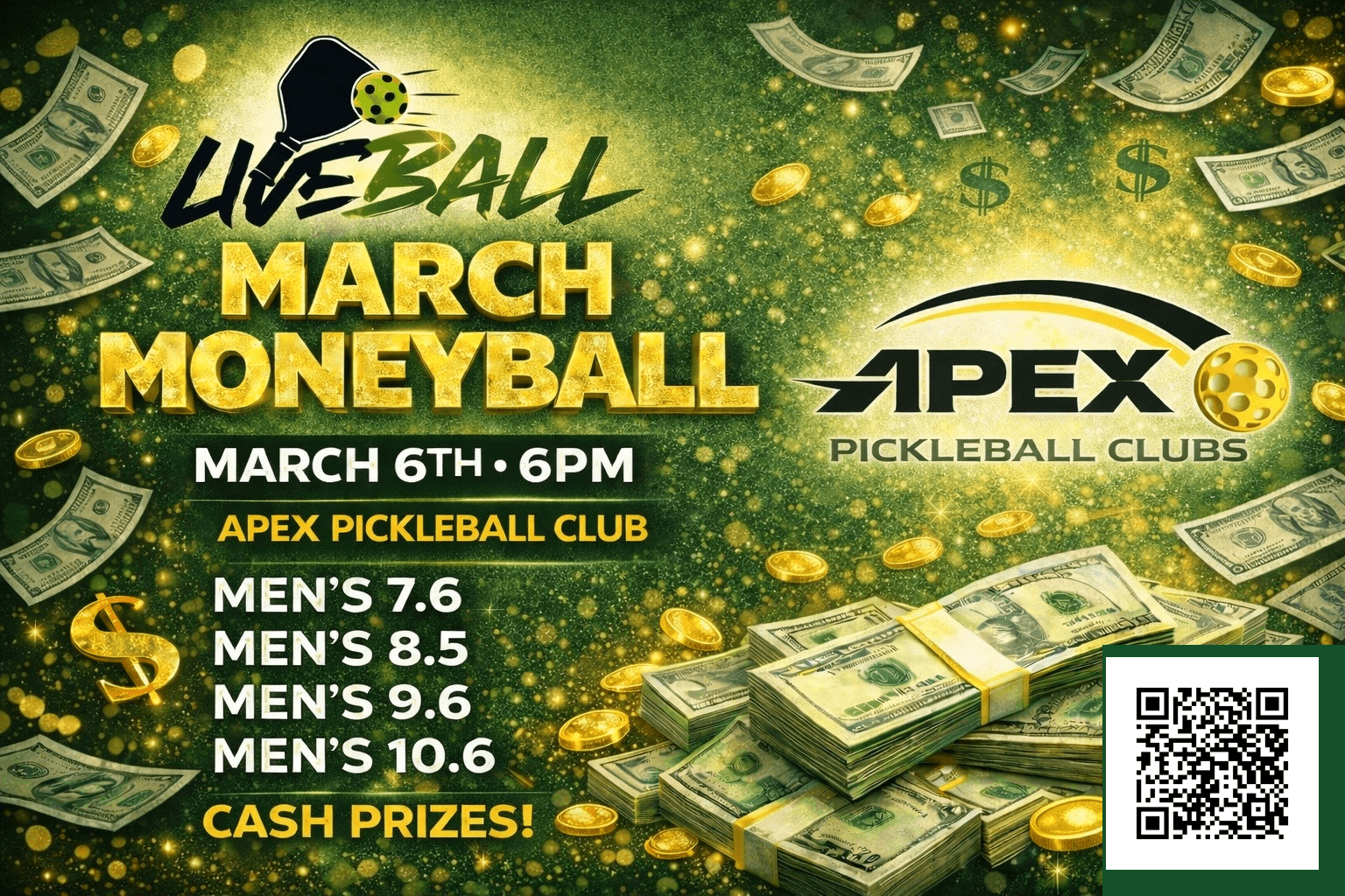Liveball March Moneyball @ Apex PB Clubs
