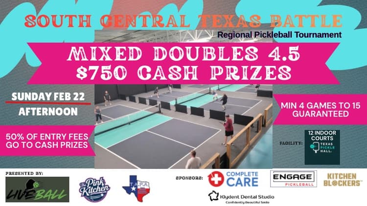 SCTB Mixed Doubles Combined DUPR 10 (Cash prize $750)